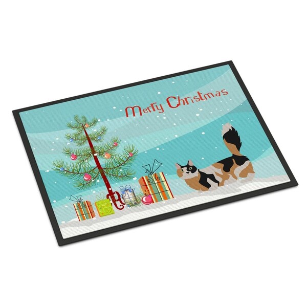 Carolines Treasures 24 x 36 in. Munchkin No.3 Cat Merry Christmas Indoor or Outdoor Mat CK4658JMAT - main